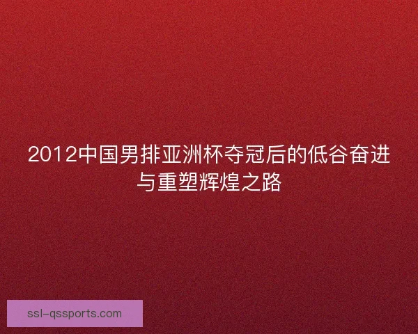 2012中国男排亚洲杯夺冠后的低谷奋进与重塑辉煌之路 2012中国男排亚洲杯夺冠后的低谷奋进与重塑辉煌之路