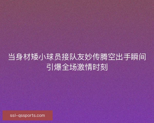 当身材矮小球员接队友妙传腾空出手瞬间引爆全场激情时刻